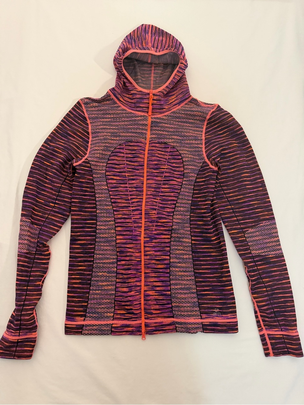 Soho Sport Med Woman's Hooded Zip Yoga Sports Jacketin Pink and Purple Space-Dye